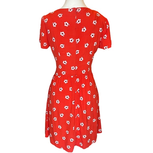 Gap Red Floral Mini Dress Size 4 - Picture 2 of 5